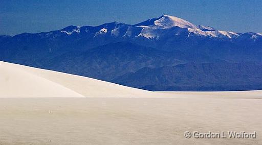 Sierra Blanca_32249.jpg - Two kinds of white - hot & cold50 miles away from the mountain as the birds fly. Photographed from the White Sands National Monument near Alamogordo, New Mexico, USA.